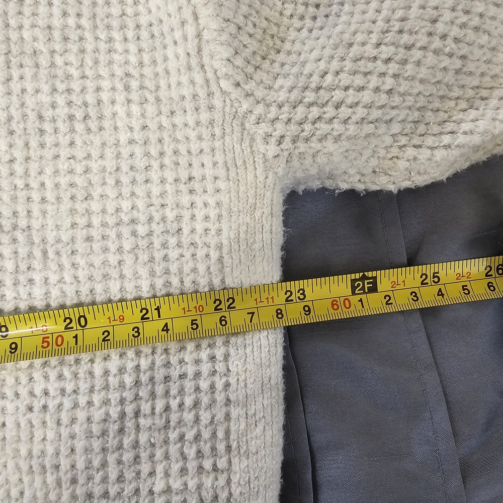 Aerie Cream Waffle Knit Sweater Collared Pullover Cotton Blend Soft Cozy Relaxed - Picture 9 of 11